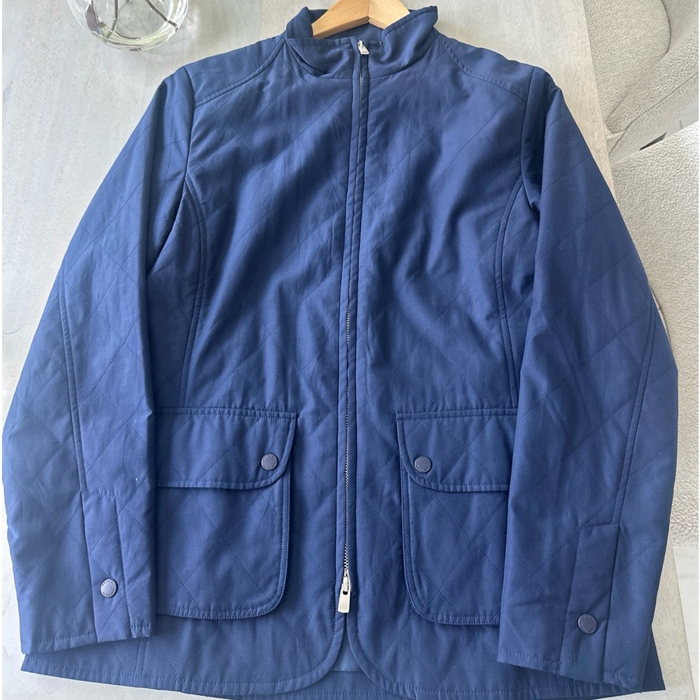 Peter Millar Jacket Womens Medium Blue Quilted Lightweight Full Zip Addison Coat